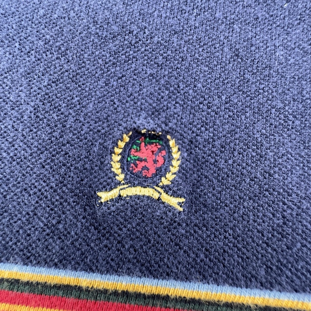 Tommy Hilfiger Men's Polo Shirt Blue Size XL 100% Cotton VTG Fade Y2K EUC - Picture 3 of 13